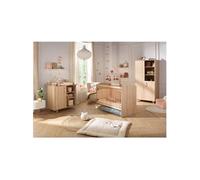 Chambre bébé trio Sam Chêne Doré lit 120x60 commode armoire