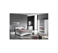 Chambre Complète 140x190 avec Armoire 4 Portes - FADILY -