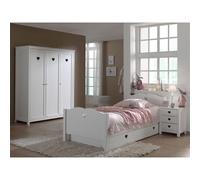 Vipack Amori Lit Simple + Sommier + Chevet + Armoire 3 Portes + Lit Gigogne