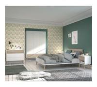 Chambre complete AALBORG Scandinave Chene Lit 140 190 cm 2 chevets commode ar G
