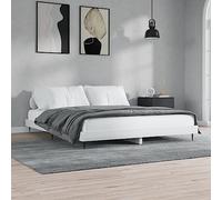 chambre complete adulte,lit 2 personnes avec sommier et matelas,Cadre de lit blanc brillant 180x200 cm bois d'ingénierieIdéal pour les chambres à coucher, les salles de séjour, là où c'est nécessaire