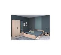 Chambre complete adulte - ZODIAC INDUS - Chene et noir - PARISOT