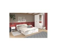 Chambre complete adulte ZODIAC : Lit 140 190 avec tiroir Armoire 3 portes et 2 tiroirs