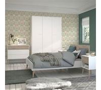 AltoBuy Chambre complète lit 160x200 avec 2 chevets 1 Armoire 3P et 1 Commode - BORGALL