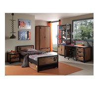 Chambre Complète Enfant 5p ""alex"" Marron & Noir - Paris Prix