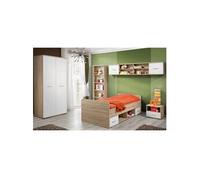 Chambre Complète Enfant 5P Dino II Chêne & Blanc Blanc