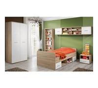 Chambre Complète Enfant 5P Dino II Chêne & Blanc Blanc