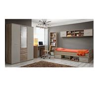 Chambre Complète Enfant 5P ""Dino IV"" Chêne & Blanc