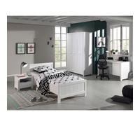 Vipack Lit simple Erik – Sommier, Chevet, Armoire 3 portes, Bureau