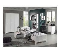 Chambre Complète Enfant - Paris Prix - Erik - Blanc - Pin Massif & MDF - 5 pièces