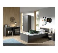 Chambre Complète Enfant - Paris Prix - London II - Gris Anthracite - 5 pièces - Moderne