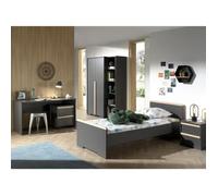 Chambre Complète Enfant - Paris Prix - London II - Gris Anthracite - Moderne - 6 pièces
