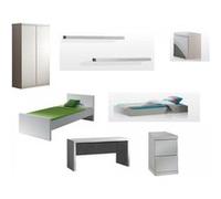 Chambre complete Lara avec etageres Vert G