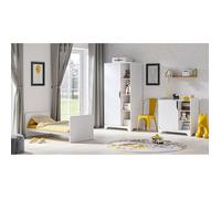 Chambre complète lit bébé évolutif - commode à langer - armoire 1 porte Vox Leaf Blanc et bois