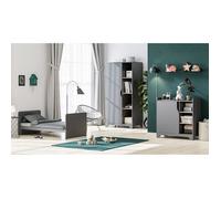 Chambre complète lit bébé évolutif - commode à langer - armoire 1 porte Vox Leaf Gris et bois