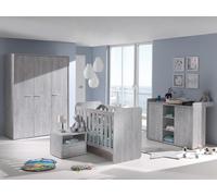 Chambre de bébé ou d'enfant MATHEO, lit transformable 60x120 en 90x200, armoire, commode à langer et table de nuit