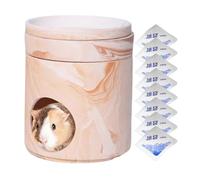 Chambre de refroidissement pour hamster, nid de hamster de glace, chambre de refroidissement avec huit blocs de glace, fournitures de soins pour animaux de compagnie, pour cacher les voyages, les jeux