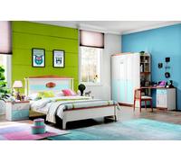 Chambre d'enfant complète lit armoire commode 5pcs bois véritable