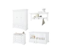 Chambre d'enfant « Emilia » Large avec étagère Murale - Moderne - Blanc - Panneau MDF laqué mat - Rectangulaire - chambre de bébé