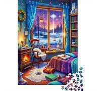 Chambre d'hiver Confortable 1000 Pièces Stock De Cartes Premium Puzzle Classique Adolescents Fans 12-18 Ans Entraînement du Cerveau Joyeux Cadeau Le 38x26cm/1000pcs