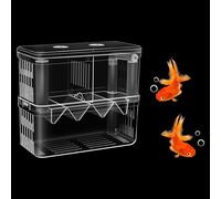 Chambre Double Aquarium Plastiqu, Pondoir Aquarium Guppy Rouge, Grand Pondoir Aquariums Acrylique Transparent Plus Pratique pour Observer Les Poissons D'ornement et Les Crevettes(Grand)