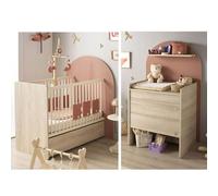 Chambre duo Arche lit transformable + commode/bureau Terracotta