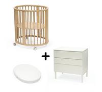Chambre duo Berceau Sleepi + commode Sleepi + matelas - Natural