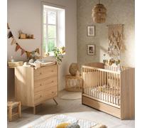 Chambre duo lit 60x120 cm + commode 3 tiroirs Access bois