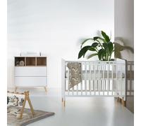 Chambre duo lit bébé 60x120 cm + commode avec plan à langer Loft White