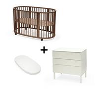 Chambre duo Lit Sleepi + commode Sleepi + matelas - Warm brown