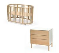 Chambre duo Lit Sleepi Natural + commode Sleepi Natural