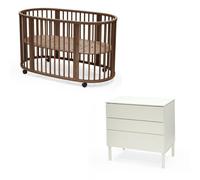 Chambre duo Lit Sleepi Warm brown + commode Sleepi White