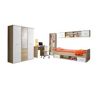 Chambre enfant ado DENVER : armoire 3 portes, lit, bibliothéque, bureau, étagére