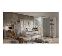 Chambre enfant complète ELYO - Bureau + Lit + Armoire avec bibliothèque