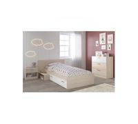 Chambre Enfant Complete style contemporain décor acacia clair et l 90 L 190 c
