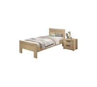 AltoBuy Marco - Chambre Enfant Lit 90x200cm + Chevet Aspect Chêne Clair