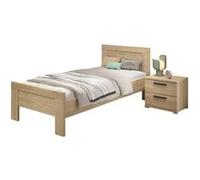 AltoBuy Marco - Chambre Enfant Lit 90x200cm + Chevet Aspect Chêne Clair
