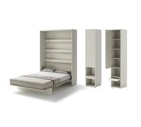 Chambre gain de place avec 2 armoires et 2 tables de chevet ouverture pneumatique - SMART