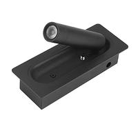 Chambre Led Lampe TêTe de Lit Applique Murale Applique Lit CôTé Lecture LumièRe Encastré Interrupteur Automatique Appliques Murales,Noir