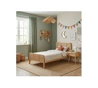 Chambre lit cannage enfant et chevet bois naturel ANNA 90x190 - ANNA