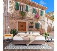 Chambre Papier Peint 3D PanoramiquePaysage Architectural Nordique 450x315 cm Papier Peint Intissé Mural Rétro pour Salon Canapé TV Fond Décoration, Personnalisable Grande Taille