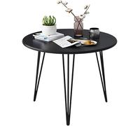 Chambre Petite Table Basse Simple Table Nordique Magasin de Loisirs Petite Table Ronde Salon Petite Table à Thé (40/50/60 cm), Noir, 40 cm