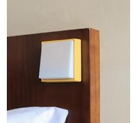 Chambre Salle de Bain Couloir - Compact 9x9x3 8cm Format ABS Minimaliste Interrupteur Push Night Light avec Variation en continu 1200mAh Rechargeable USB-C Charge 3000K Blanc Chaud pour LED (Jaune)