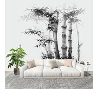 Chambre salon Papier Peint Photo 400x280 cm Peinture à L'Encre De La ForêT De Bambous Personnalisé 3D HD Panoramique Papier Peint Noir Et Blanc Résistant Aux UV Inodore Lmperméable Fresque Murale