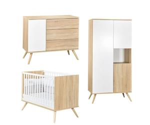 Chambre Seventies : lit, commode, armoire + plan à langer