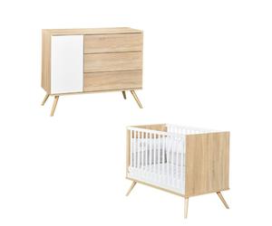 Chambre Seventies : lit, commode + plan à langer