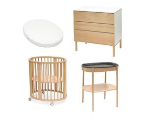 Chambre Sleepi Mini : lit, matelas + commode / table à langer