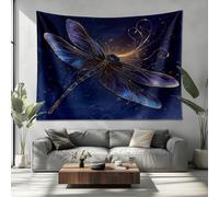 Chambre Tapisserie Décoration Murales Illustration de Libellule Onirique Tapisserie Murale Psychédélique Affiches Violet Tenture Decoration pour Salon Dortoir Fête, 200x150cm