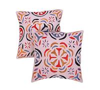 Chambre Traditionnelle Décor Applique Travail brodé Rose Corail Housse de Coussin