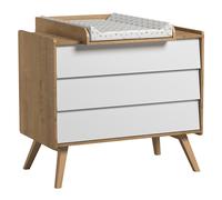 Chambre Trio Vintage 70 x 140 cm - Chêne et Blanc